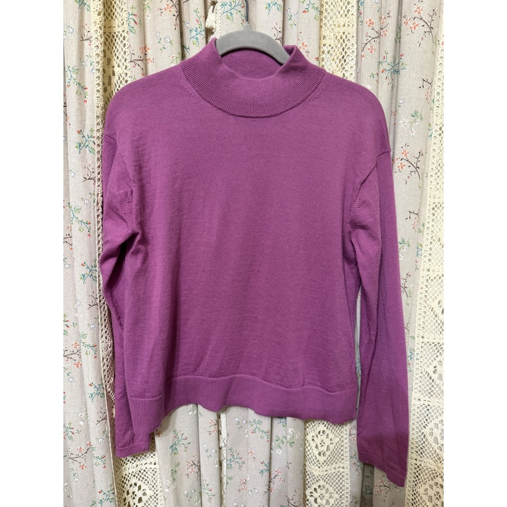 Banana Republic 100 Merino Wool Purple Mock Neck Sweater Womens S